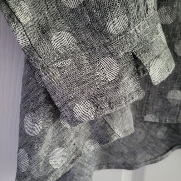 Habitat Grey and White Dotted 100% Linen Shirt Size Large - Picture 7 of 7